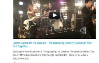 Adam Lambert, Trespassing mashup Twitter post