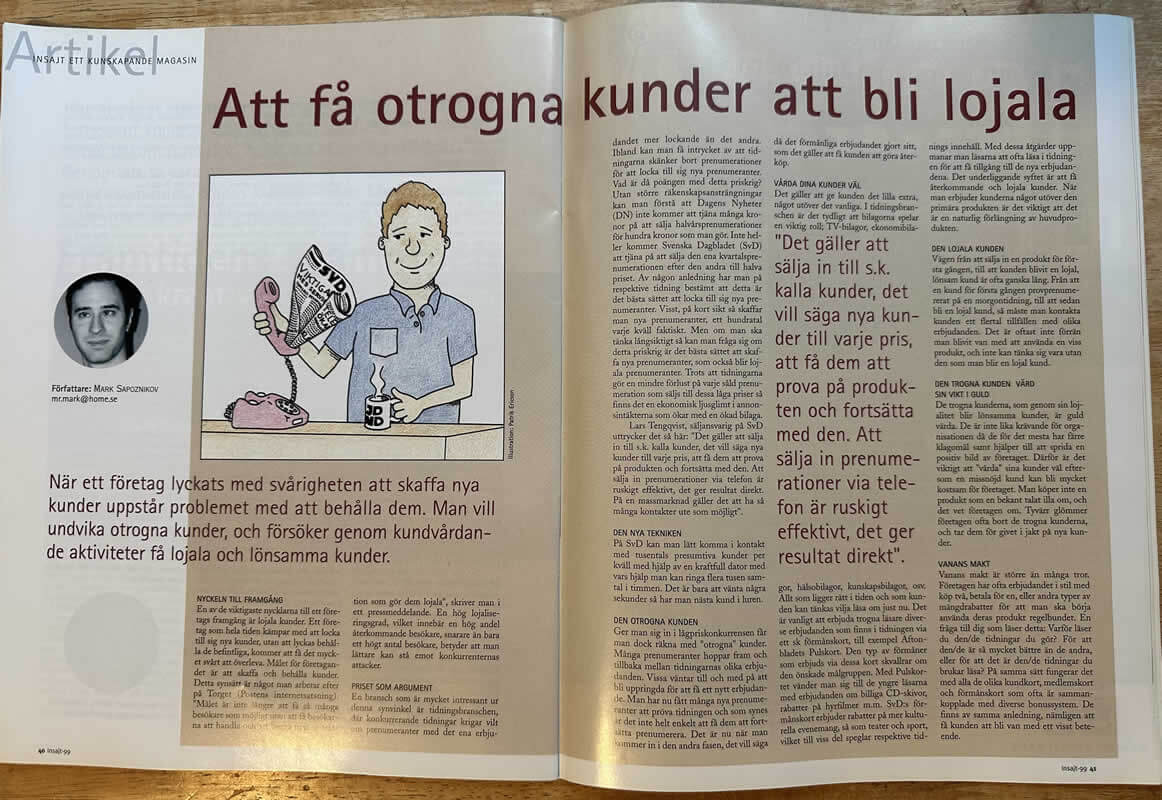 Insajt-Article1-resized Article by Mark Sapoznikov in Insajt Magazine - Mid-Sweden University 1999